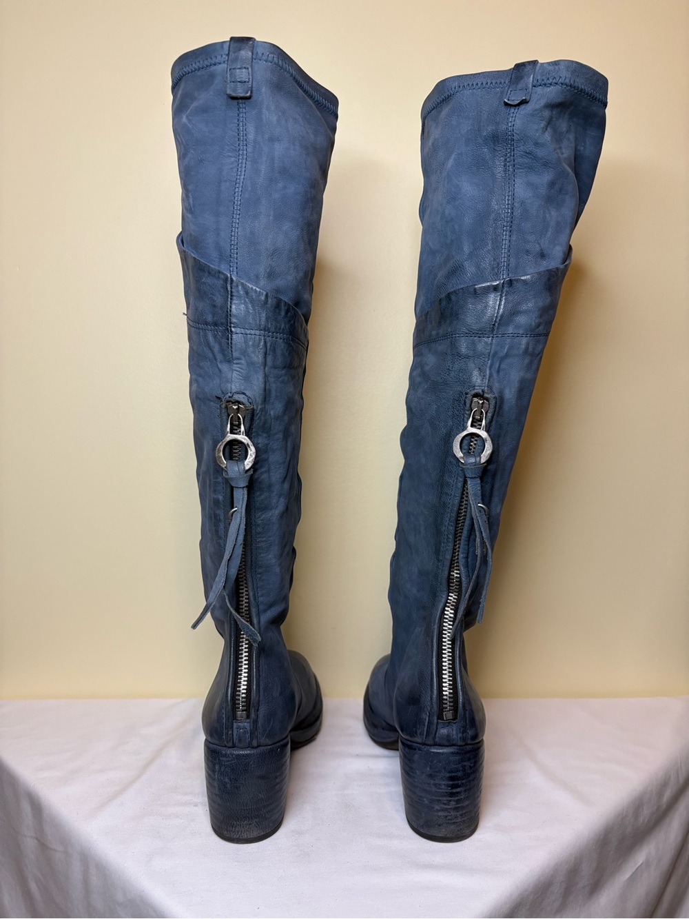 A.S.98 Navy Leather Boots Size 37 - Picture 4 of 4